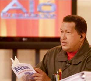 Chavez on television set