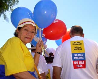 woman with balloons