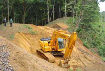 confiscated backhoe