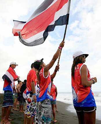 Costa Rican team and fans