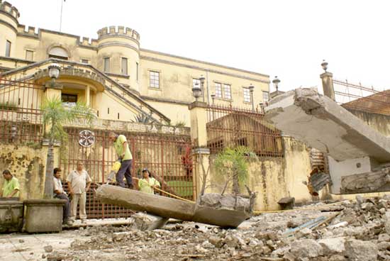 concrete demolition at museum