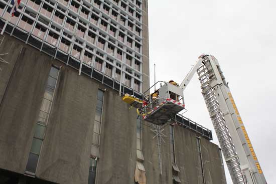 High rise drill gives training