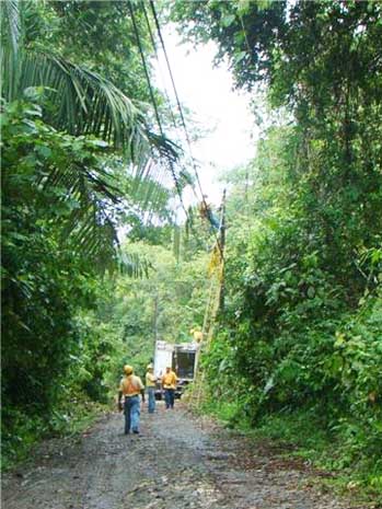 Linemen at work
