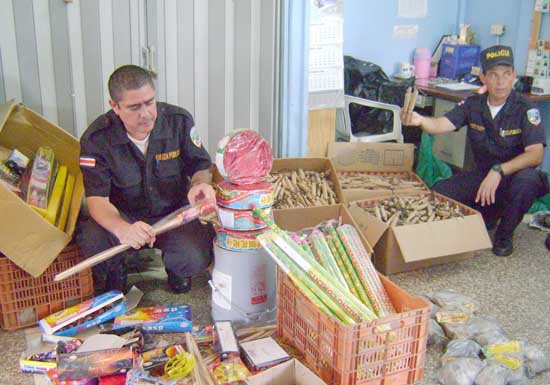 Confiscated fireworks