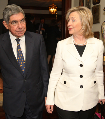 Mrs. Clinton and Oscar Arias