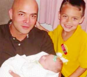 Roy Koyama, his son and baby