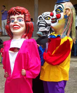 Mascarada performers dance the 'La Barve&ntilde;a,' which originated in that Heredia community.