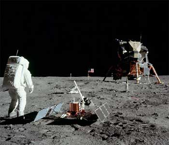 Buzz Aldrin on the moon