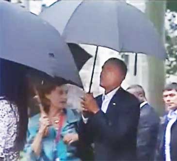 Obama in the rian