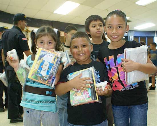Kids with presents