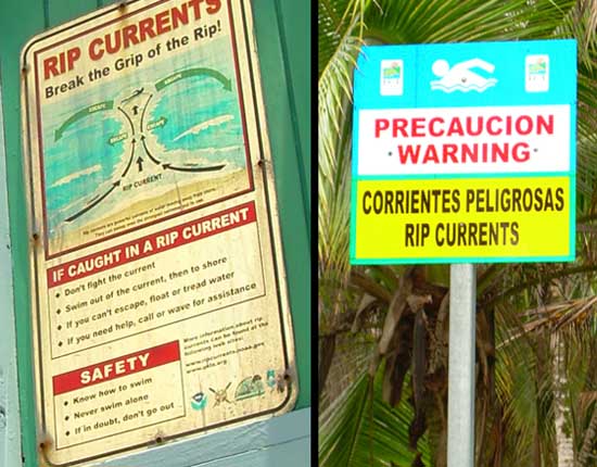 warning signs at beaches