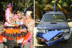 two photos of mardi gras