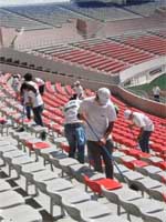 stadium cleanup