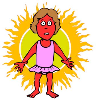 sunburned woman