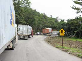 trucks lined up