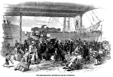 1845 irish potato famine. The Irish leave for the world